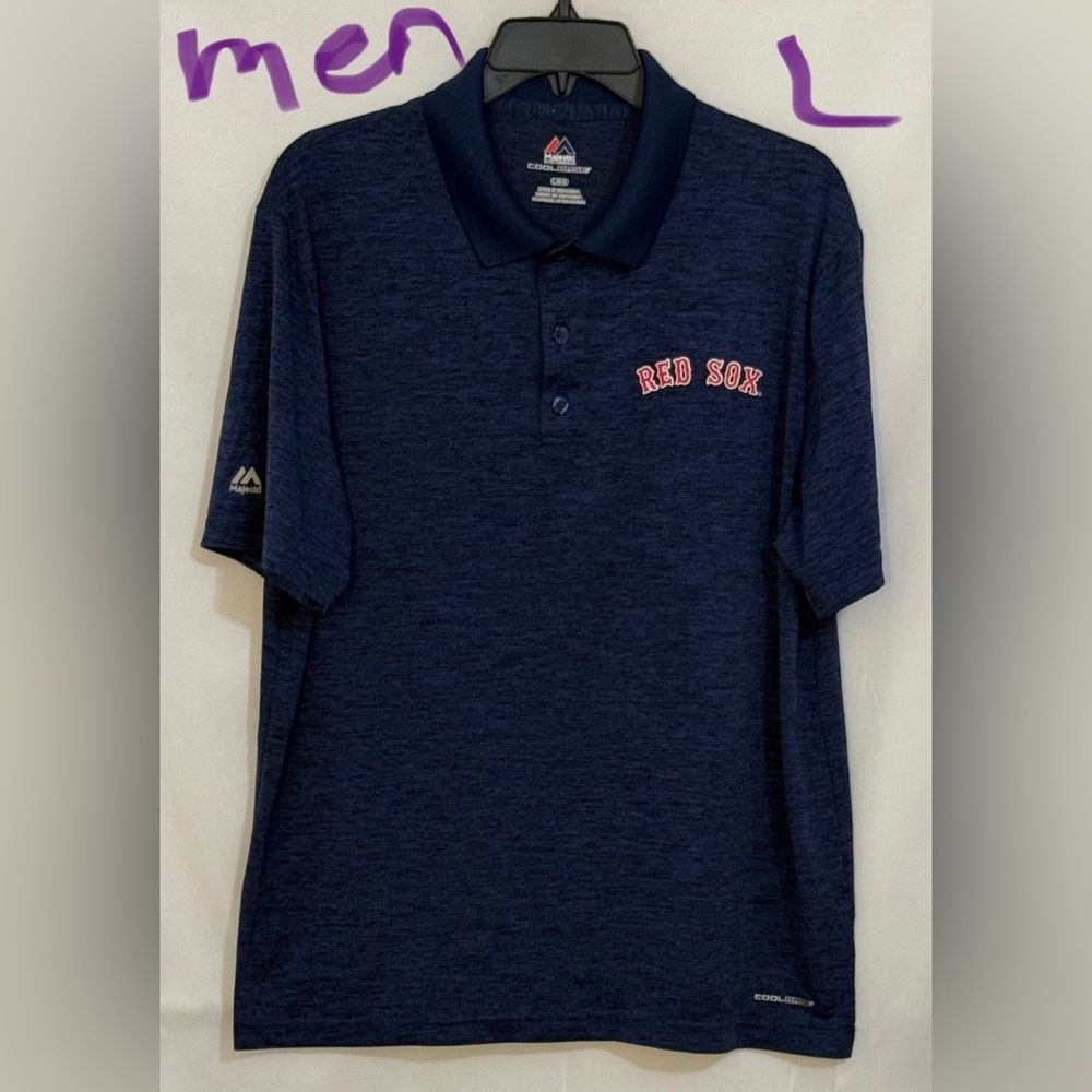 Majestic Dark Blue Red Sox Polo Shirt